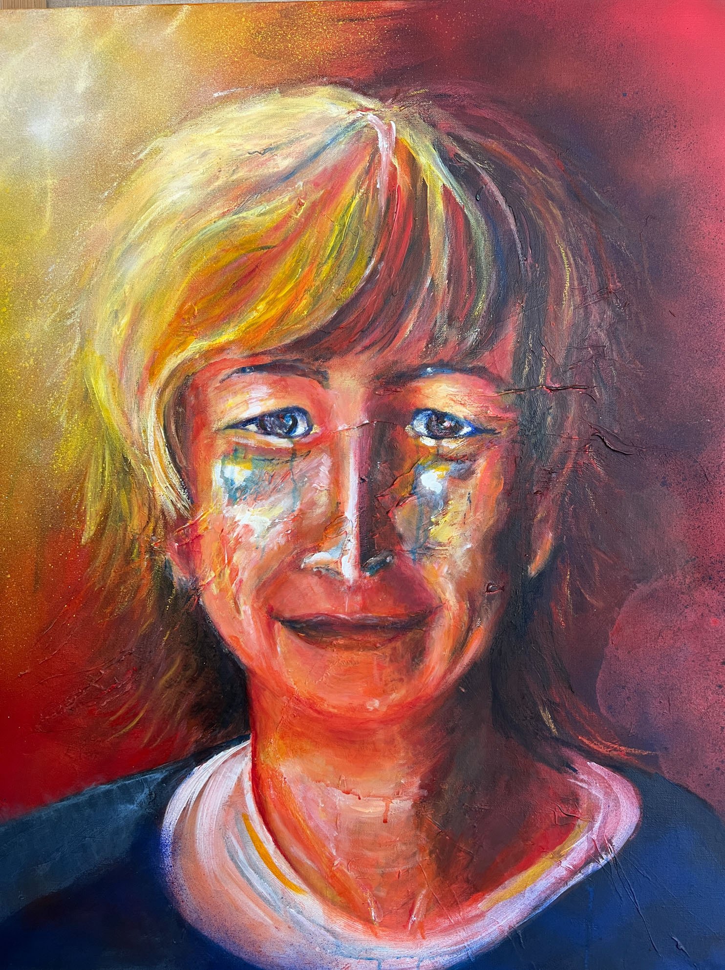 Autoportrait - Peinture de Christine Gauche