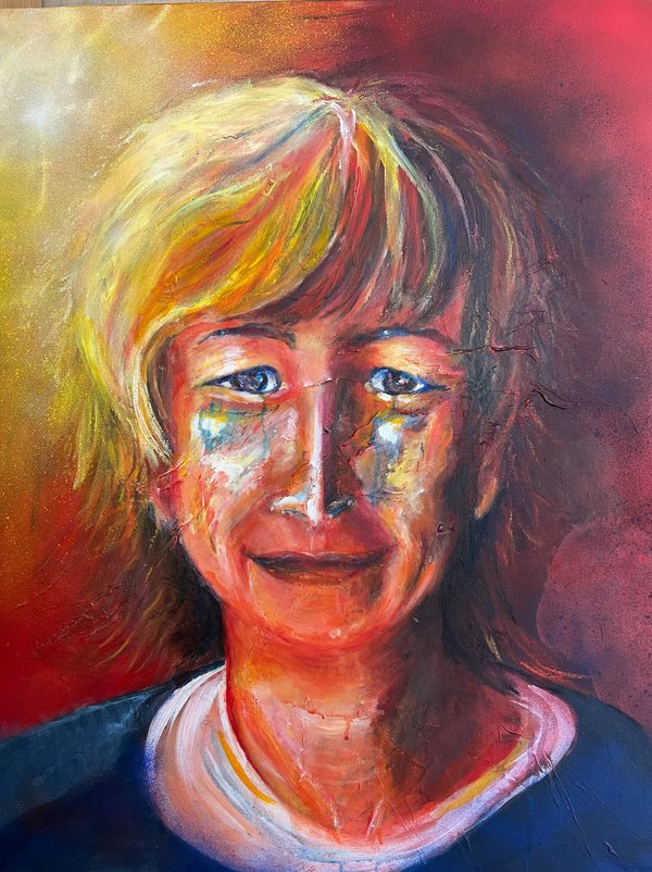 Autoportrait - Peinture de Christine Gauche